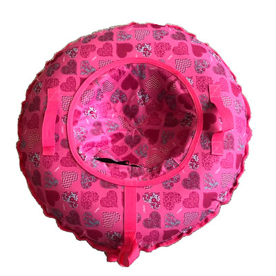 Тюбинг - ватрушка | Розовый с сердечками